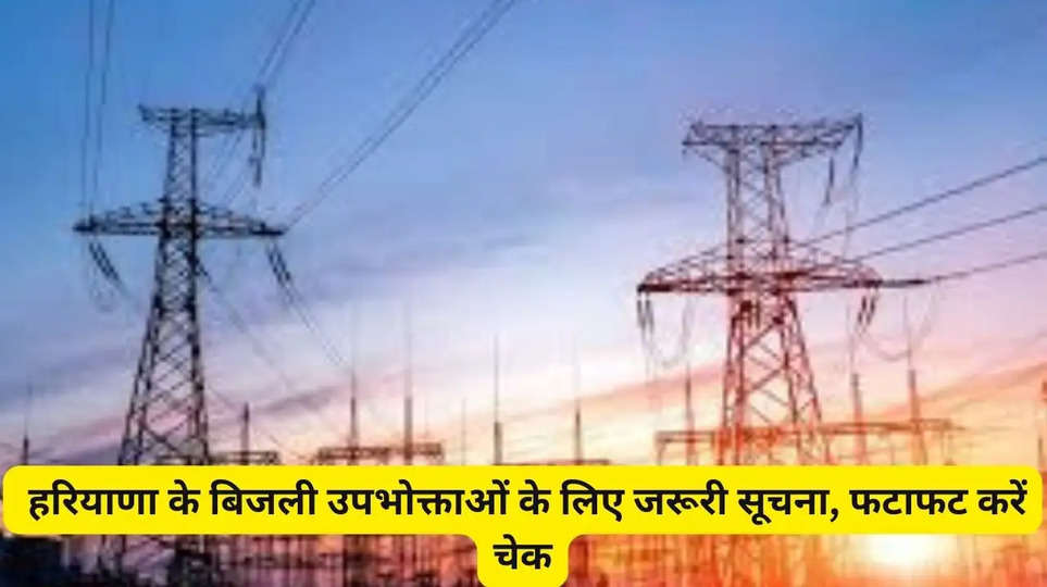 Haryana Electricity Update: हरियाणा के बिजली उपभोक्ताओं के लिए जरूरी सूचना, फटाफट करें चेक